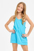Good Girl Girls' Mini Dress Romper in Aqua