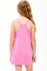 Good Girl Girls' Mineral Wash Mini Dress in Pink front view