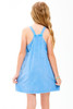 Good Girl Girls' Mineral Wash Mini Dress in Denim Blue detail view