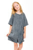 Good Girl Girls' Mineral Wash Oversized Romper back view