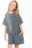 Good Girl Girls' Mineral Wash Oversized Romper detail view