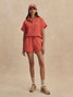 Varley Women's Coulter High Rise Shorts in Summer Fig, detail view