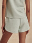 Varley Women's Coulter High Rise Shorts in mint green marl, back view