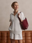 Varley Women's Ritchie Short Sleeve Sweatshirt in Ivory Marl front view