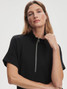Varley Women's Ritchie Short Sleeve Sweatshirt in Black side view