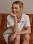 Varley Women's Ritchie Short Sleeve Sweatshirt in Ivory Marl detail