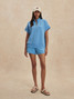 Varley Women's Ritchie Short Sleeve Sweatshirt in Azure Blue front view