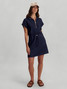 Varley Women's Avaya 1/2 Zip Dress in Blue Nights angled view