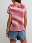 Free People Women's Nora Striped Cotton Tee in Red Combo