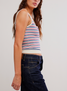 Free People Women's Striped Simply Soft Cami in Peri Combo
