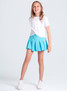 Lucky In Love Girls' Peek a Boo Short Sleeve Top in White front view