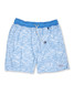 Baja Llama Men's Stretch Volley Shorts in Roll Tides Light Blue flat lay