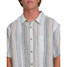 The Billabong Men's All Day Stripe Short Sleeve Shirt in Blue and White