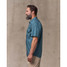Filson Men's Washed Feather Cloth Short Sleeve Shirt in Blue side detail
