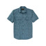 Filson Men's Washed Feather Cloth Short Sleeve Shirt in Blue close-up