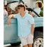 Southern Shirt Men's Clubhouse Seersucker Baja Shirt in Coastal Blue detail