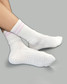 ZOĪ Stripe Crew Grip Socks in Pink/White front view