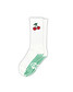 ZOĪ Cherry Crew Grip Socks in White/Red/Green