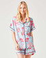 Katie Kime Women's Dallas Toile Pajama Shorts Set flat lay