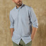 Duck Head Men's Performance Poplin Sport Shirt Light Blue back view