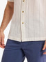 Fair Harbor Men's Oasis Textured Shirt Shell Stripe detail view