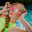 Bling2o Girls' Frosted Feline Swim Goggles in Pink Purr lifestyle view