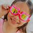 Bling2o Girls' Flexi Feline Swim Goggles in Jelly Beans Pink front view