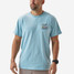 Burlebo Men's Tackle Shop Tee Heather Sky Blue front model view