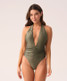 PQ Swim Women's Isabel One-Piece Swimsuit olive lifestyle