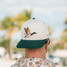 Burlebo Flying Duck Snapback Hat Cream and Green front view