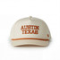 Burlebo Austin Texas Snapback Hat White and Orange detail
