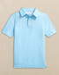 Southern Tide Boys' Driver Paradise Shores Printed Performance Polo in Tropical Breeze Blue back view