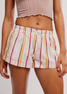 Free People Women's Day to Day Mini Boxers in Tea Combo folded