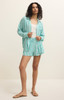 Z Supply Women's The Perfect Linen Striped Top in La Palma front view