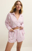 Z Supply Women's The Perfect Linen Striped Top in Spanish Rose detail view