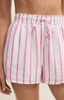 Z Supply Women's The Perfect Linen Striped Shorts in Spanish Rose detail view