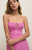 Z Supply Women's Granada Airy Gauze Maxi Dress in Spanish Rose texture detail