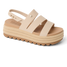 Reef Women's Water Vista Higher 2 Platform Sandals Cream front view