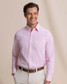 Southern Tide Men's Screen Porch Plaid Charleston Sport Shirt in Sea Pink button detail