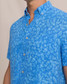 Southern Tide Pineapple Parade Linen Rayon Short Sleeve Sport Shirt in Blue Stream full length