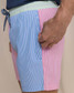 Southern Tide Men's Colorblock Seersucker Stripe Maritime Swim Trunks in Blue Stream