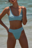 Free People Women's Farrah Lurex Crop Bikini Top in Tropical Breeze fit detail