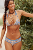 free-est by Free People Women's Printed Mika Triangle Bikini Top in Moonlight Oasis