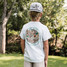 Burlebo Boys' Camo Mallard Duck Tee in Heather Grey back view