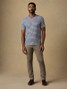 Faherty Men's Sunwashed Regenerative Tee in Whitecap Navy Stripe detail view