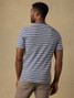 Faherty Men's Sunwashed Regenerative Tee in Whitecap Navy Stripe back view