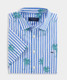 Vineyard Vines Men's Under The Palms Cotton Short-Sleeve Shirt in Breaker Blue front view