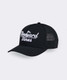 Vineyard Vines Golf Logo Hi-Pro Performance Trucker Hat in Jet Black front view