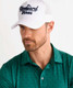 Vineyard Vines Golf Logo Hi-Pro Performance Trucker Hat in White Cap back view