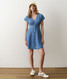 Marine Layer Women's Camila Denim Mini Dress Light Wash detail view
